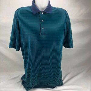 Bobbie Jones Men's Polo Blue Green Stripes (C33)
